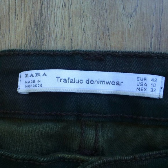 Zara Trafaluc Denimwear camouflage Sz. 10 jeans denim green - Picture 3 of 6